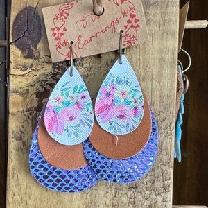 Floral Multicolor Layered Earrings